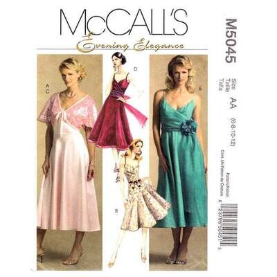 McCall's 5045 Flared Surplice Dress and Shrug Pattern Size 6-12