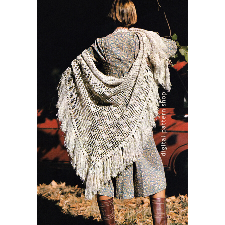 Lacy Heart Shawl Crochet Pattern for Women, Light Wrap
