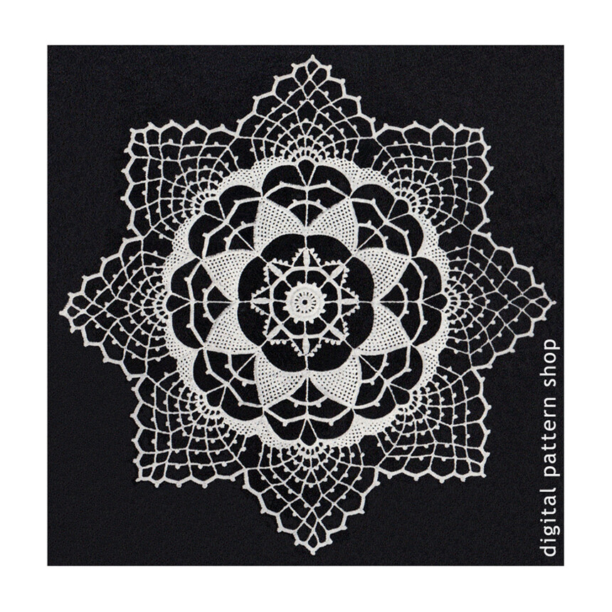 1960s Doily Crochet Pattern, Pointed Harmony Doily