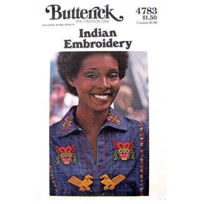 70s Vintage Native American Embroidery Transfers Butterick 4783