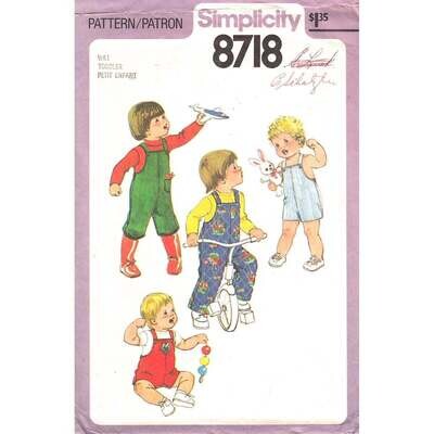 Toddler Short Romper or Long Overalls Pattern Simplicity 8718