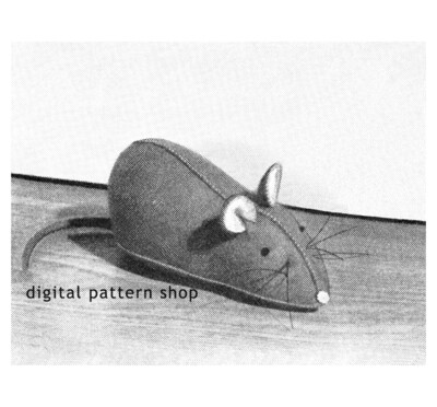 1950s Vintage Mouse Pin Cushion Sewing Pattern