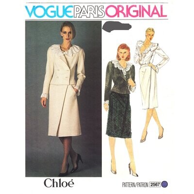 Double Breasted Jacket, Blouse, Wrap Skirt Pattern Vogue 2567 Chloé
