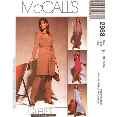 McCalls 2983 Dress, Top, Skirt, Pants Sewing Pattern Size 12 14 16