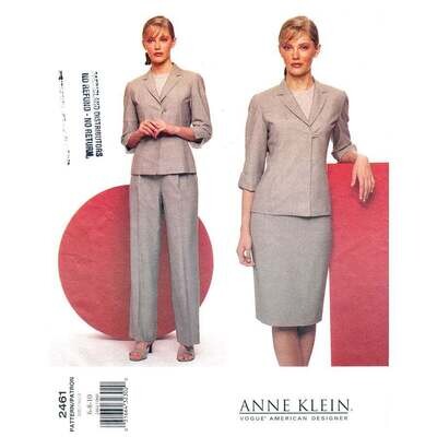 Vogue 2461 Anne Klein Suit Jacket, Skirt, Pants Pattern