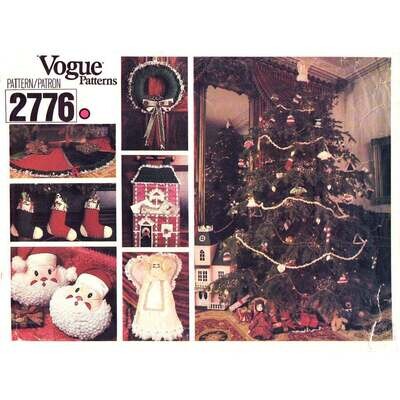 Vogue 2776 Christmas Pattern Ornaments, Santa Pillow, Stockings