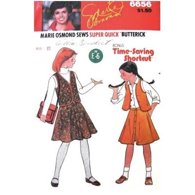 Butterick 6656 Girls Vest and Flared Skirt Pattern Size 10 12 14