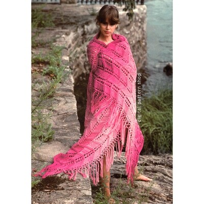 Lacy Afghan Knitting Pattern, Vintage Lace Wrap Throw Blanket