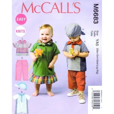 McCall's 6683 Infant Pattern Top, Romper, Dress, Panties, Pants