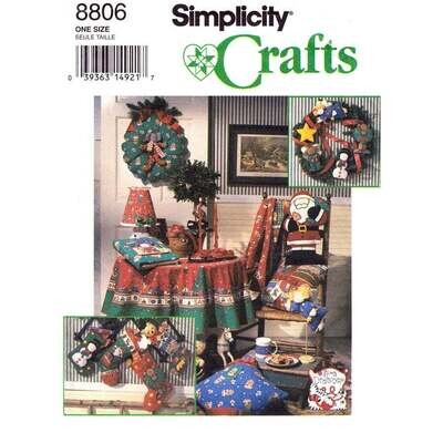 Simplicity 8806 Christmas Pattern Angel, Ornaments, Stockings