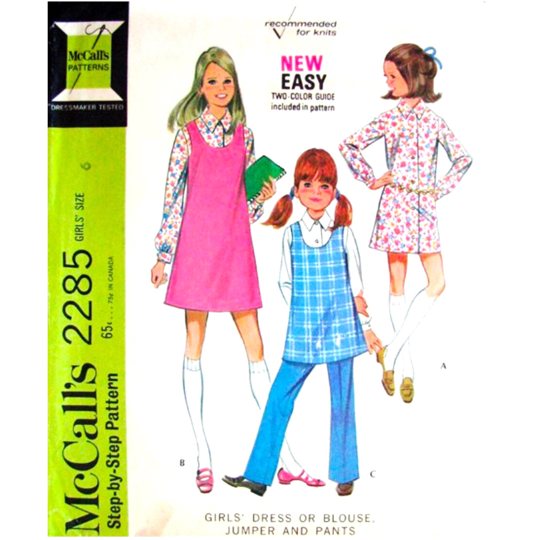 Girls Dress, Blouse, Jumper, Pants Pattern McCall's 2285