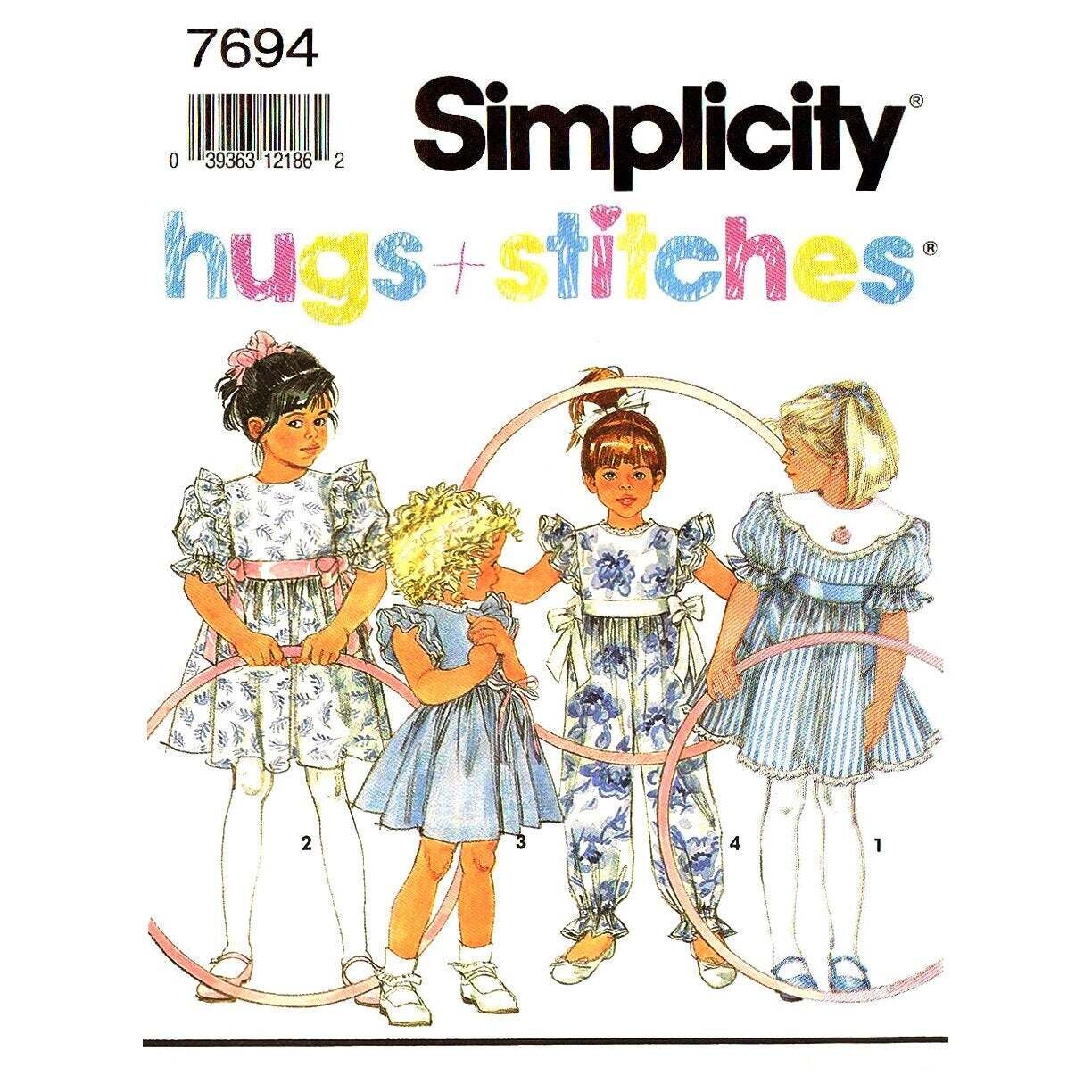 Simplicity 7694 Girls Ruffle Dress and Jumpsuit Pattern