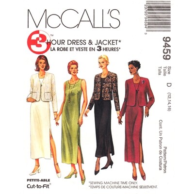 McCall's 9459 Sleeveless Dress and Jacket Pattern Size 12 14 16