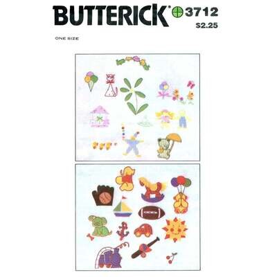 Embroidery Transfers Butterick 3712 Sports Animals Flowers