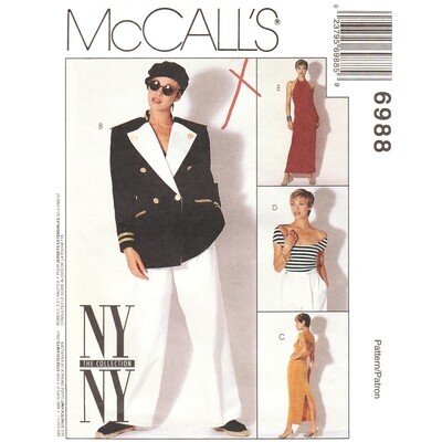 McCall's 6988 Jacket, Halter Dress, Top, Pants Pattern