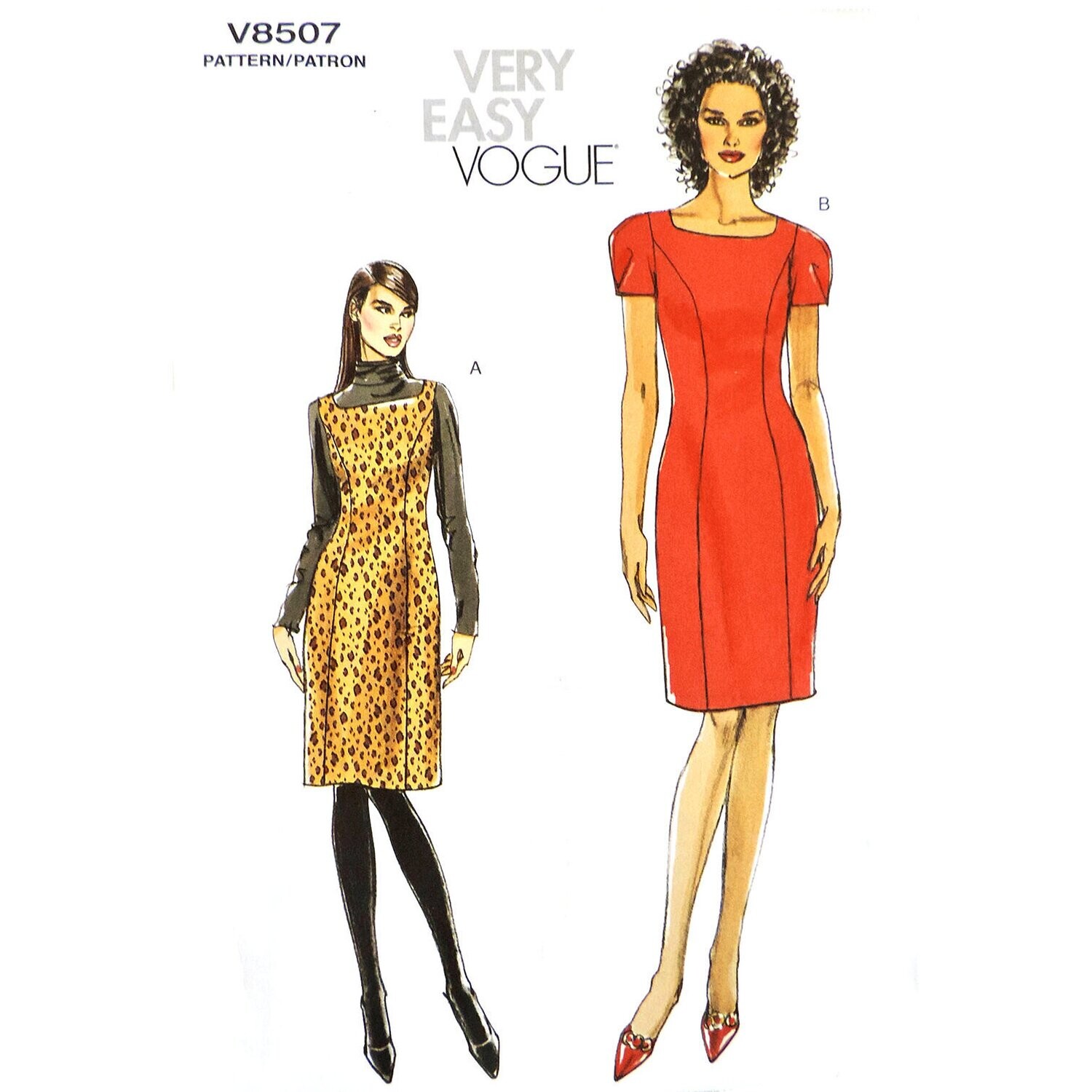 Vogue 8507 Dress Pattern Square Neck Jumper Size 12 to 20