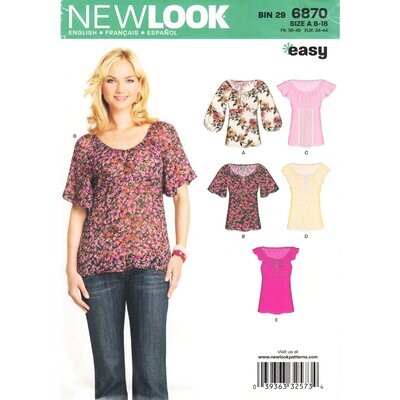 New Look 6870 Empire Top Pattern Puff, Ruffle or Flutter Sleeve