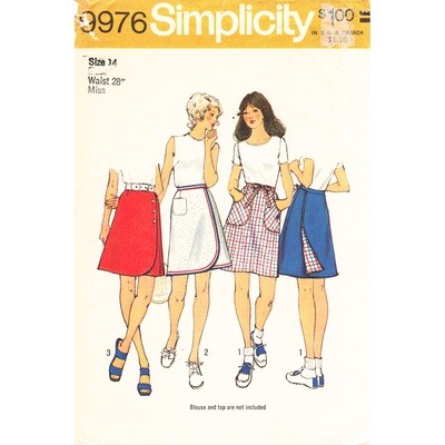 70s Vintage Reversible Wrap Skirt Pattern Simplicity 9976