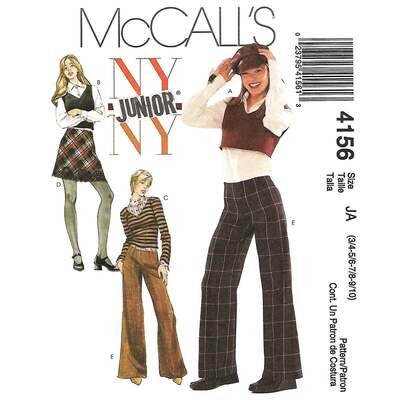 McCall's 4156 Pullover Top, Bias Skirt, Wide Pants Pattern