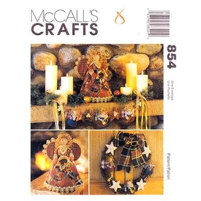 Rustic Holiday Pattern McCall's 8892/854 Angel, Stockings