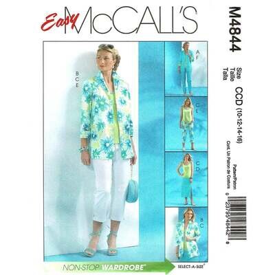 McCall's 4844 Shirt, Tank Top, Skirt, Pants Pattern Size 10-16