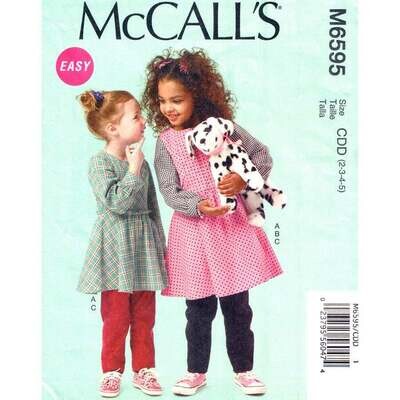 McCall's 6595 Girls Easy Top, Dress, Jumper, Pants Pattern