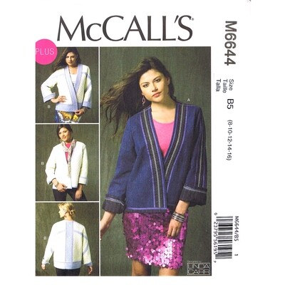 McCall's 6644 Loose Reversible Jacket Pattern Size 8 to 16