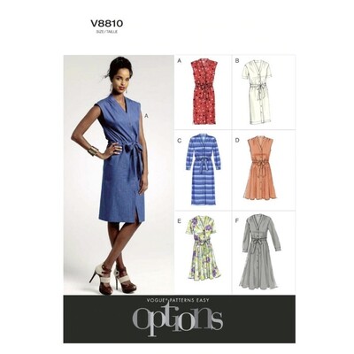 Vogue 8810 Shirt Dress Sewing Pattern Button Front