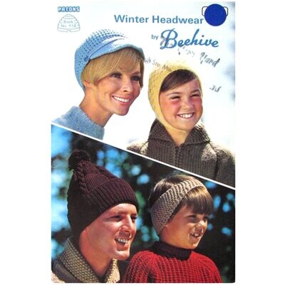 Patons Beehive 118 Winter Headwear Pattern Book, Knit and Crochet