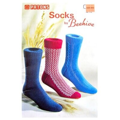 Patons 113 Socks by Beehive Knitting Pattern Book Men's Socks