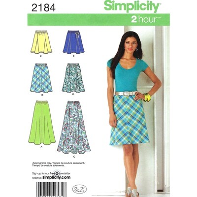 Simplicity 2184 Flared Skirt Pattern Bias or Gored Skirt
