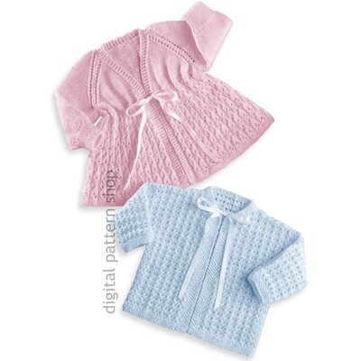 70s Baby Matinee Coats Knitting Pattern, Raglan Sweater