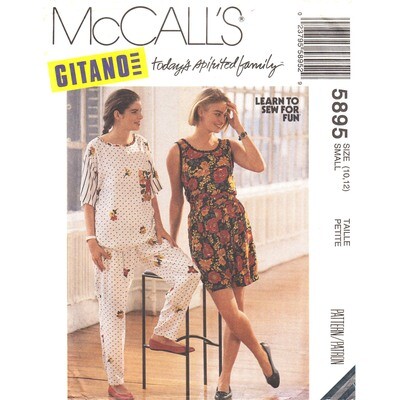 McCall's 5895 Loose T-Shirt, Tank Top, Pants, Shorts Pattern Size 10 12