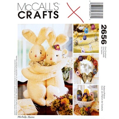 McCall's 2656 Hugging Bunnies, Easter Wreath Crafts Pattern