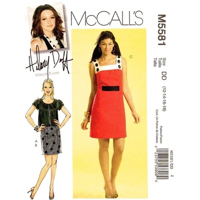 McCall's 5581 Jacket, Square Neck Dress Pattern Size 12 to 18
