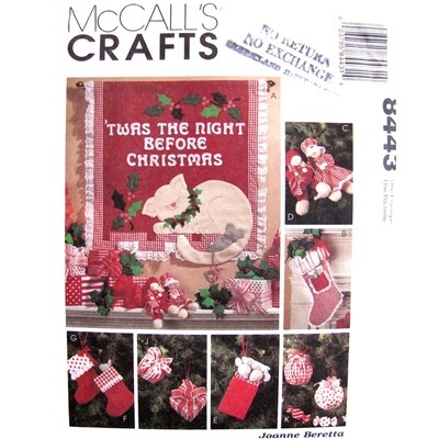 McCall's 8443 Christmas Decor Pattern, Holiday Ornaments