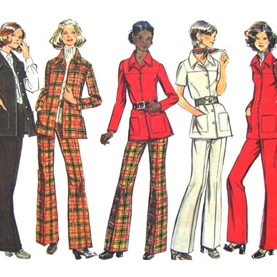 70s Shirt Jacket, Pants Pattern Simplicity 5247 Bust 34 or 38