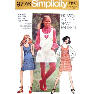70s Mini Jumper, Dress & Blouse Pattern Simplicity 9776