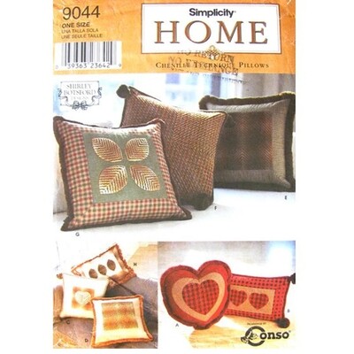 Simplicity 9044 Pillow Pattern Square, Rectangle Lumbar, Heart