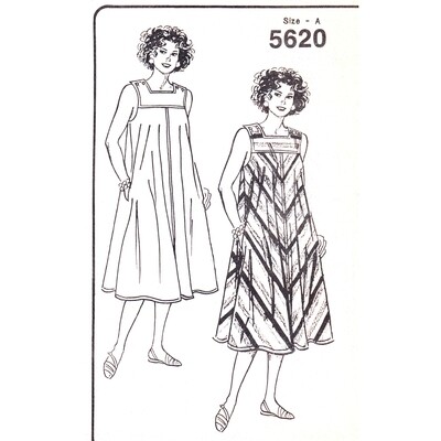 Square Yoke Tent Dress Pattern Mail Order 5620 Plus Size 18 to 26