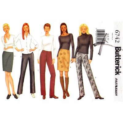 Butterick 6742 Easy Skirt & Pants Pattern for Women Trousers