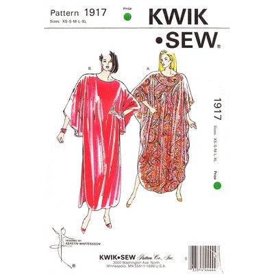 Kwik Sew 1917 Caftan, Beach Cover Pattern, Kaftan Dress