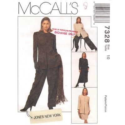 McCall's 7328 Jacket, Tunic, Skirt, Pants Suit Pattern for Women