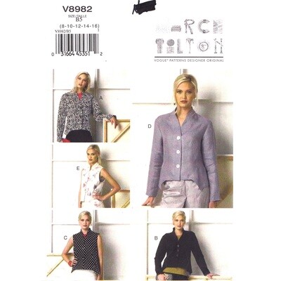 Vogue 8982 Vest or Jacket Pattern Designer Marcy Tilton Shaped Hem