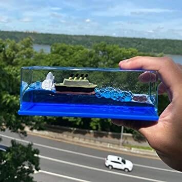 Liquid Wave Cruise Ship Decoration,Titanic ,Cruise Ship That No Longer Sinks, for Car Dashboard Decorative Showpiece/Idol, Paperweight, Home Décor Decoration &amp; Gifting Purpose