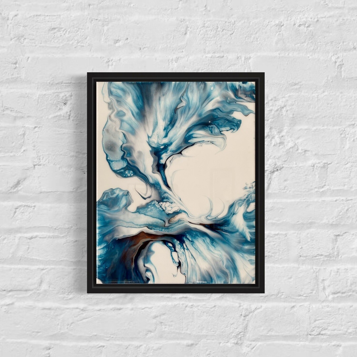 Ocean Blues Abstract Painting - Acrylic Dutch Pour
