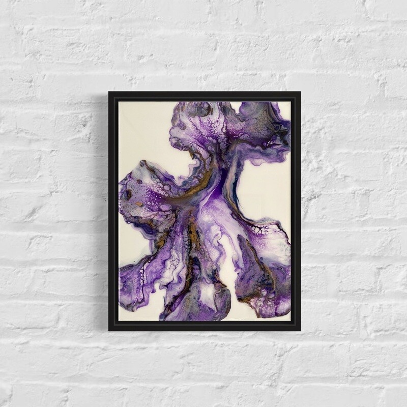 Go Purple Abstract Painting - Acrylic Dutch Pour