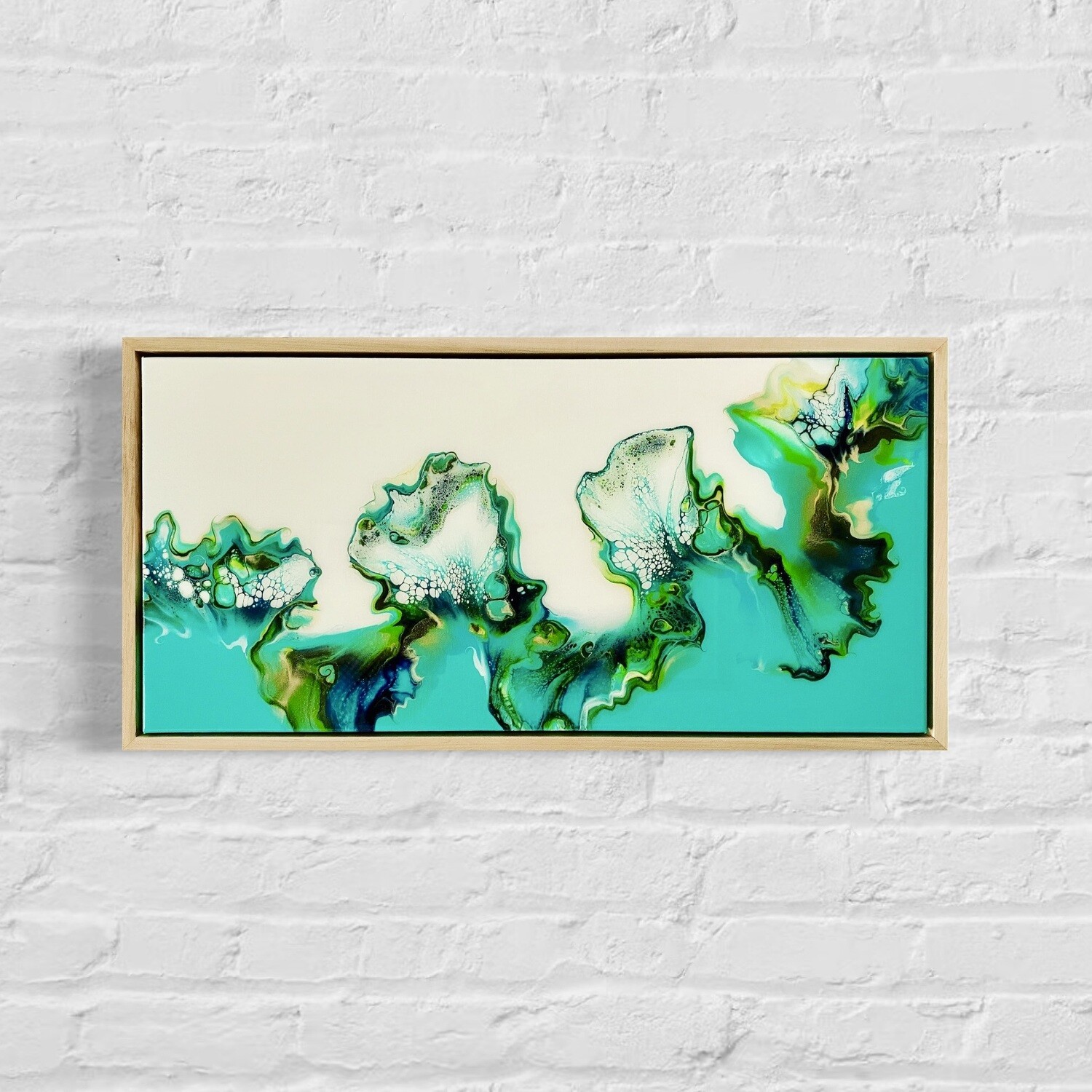 The Tropics Abstract Painting with Custom Frame