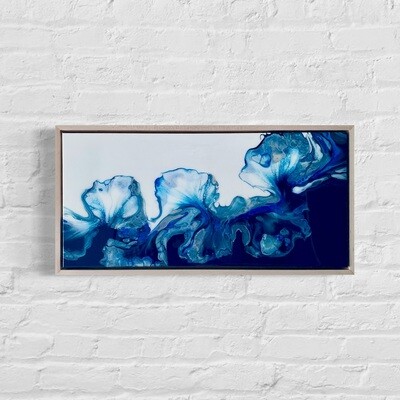 Boundless Blue Abstract Painting with Custom Frame