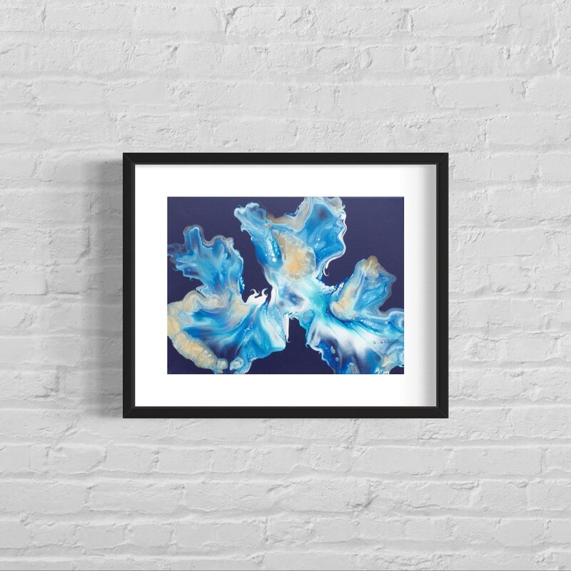 Deep Blues Abstract Painting Print